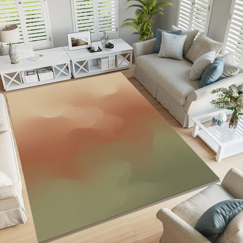 Abstract Earth Tone Area Rug, Boho Neutral Modern Printed Rug