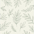 Botanical Line Art Area Rug, Sage Green Minimal Printed Rug, Boho