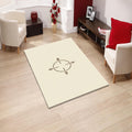 Minimal Compass Abstract Rug, Neutral Modern Printed Rug, Japandi