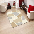 Abstract Geometric Rug, Neutral Modern Printed Area Rug, Organic