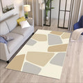 Abstract Geometric Rug, Neutral Modern Printed Area Rug, Organic