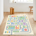 Kids Road Map Rug, Washable Play Mat Rug, Non Slip Nursery &