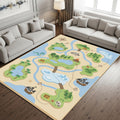 Kids Pirate Treasure Map Rug Washable Playroom Nursery Floor Mat