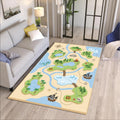 Kids Pirate Treasure Map Rug Washable Playroom Nursery Floor Mat