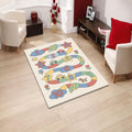 Kids Counting Rug, Educational Playroom Area Rug, Washable Non