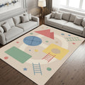 Shapes Educational Kids Rug Learning Playroom Nursery Floor Mat