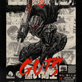 Berserk Guts Rug, Dark Anime Manga Art Area Rug, Red Black Gothic