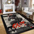 Berserk Guts Rug, Dark Anime Manga Art Area Rug, Red Black Gothic