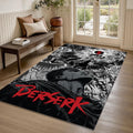 Berserk Eclipse Rug, Guts Dark Fantasy Anime Area Rug, Red Black