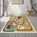 Modern Abstract Wavy Rug Mid Century Modern Area Mat Fluid Line