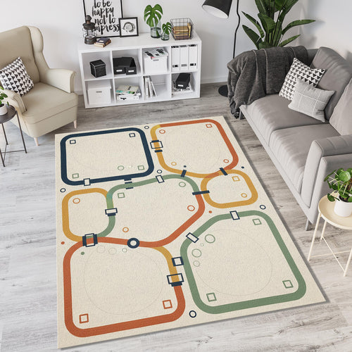 Pastel Kids Play Rug Interactive Maze Activity Mat Scandi Nursery