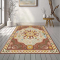 Boho Sun Hamsa Rug Spiritual Terracotta Area Mat Modern Mystic