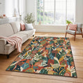 Maximalist Botanical Rug Abstract Leaves Area Mat Modern Boho