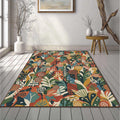 Maximalist Botanical Rug Abstract Leaves Area Mat Modern Boho