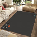 Minimalist Abstract Rug Dark Grey Anthracite Area Mat Modern