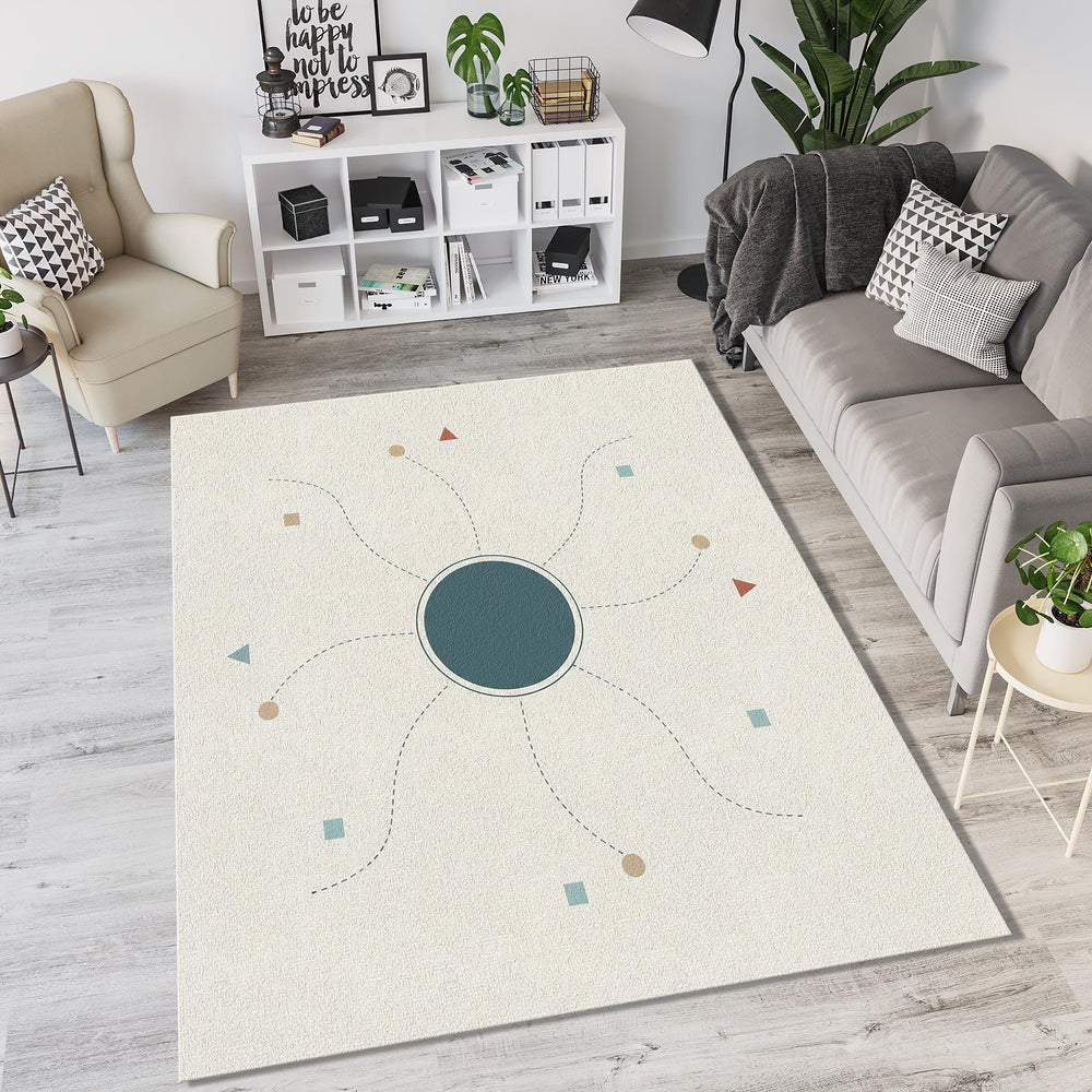 Minimalist Abstract Rug Geometric Data Art Area Mat Modern Scandi