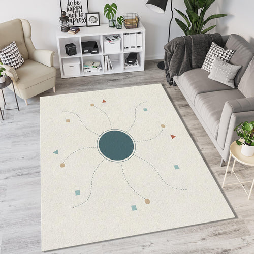 Minimalist Abstract Rug Geometric Data Art Area Mat Modern Scandi