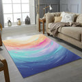 Pastel Abstract Rug Dreamy Galaxy Area Mat Colorful Aura Light