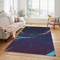 Cosmic Galaxy Rug Abstract Starry Night Area Mat Colorful Space