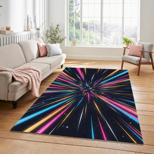 Cosmic Galaxy Rug Abstract Space Explosion Area Mat Modern Gaming