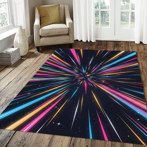 Cosmic Galaxy Rug Abstract Space Explosion Area Mat Modern Gaming