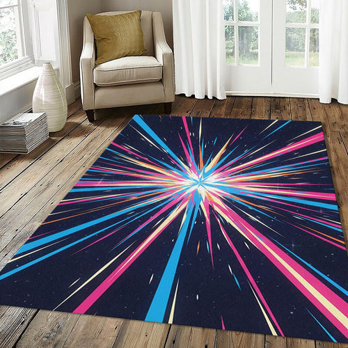 Cosmic Galaxy Rug Abstract Space Explosion Area Mat Modern Gaming