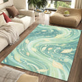 Pastel Green Leaves Rug Aesthetic Nature Area Mat Dreamy Wind