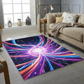 Cosmic Portal Rug Abstract Light Explosion Area Mat Modern Gaming
