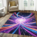 Cosmic Portal Rug Abstract Light Explosion Area Mat Modern Gaming
