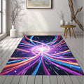 Cosmic Portal Rug Abstract Light Explosion Area Mat Modern Gaming
