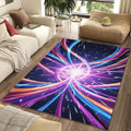 Cosmic Portal Rug Abstract Light Explosion Area Mat Modern Gaming