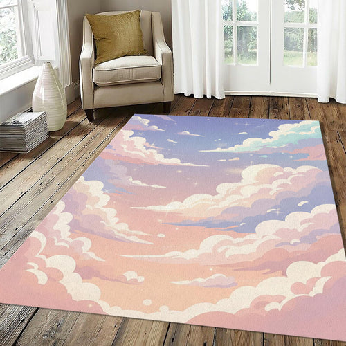 Dreamy Pastel Cloud Rug Soft Sky Aesthetic Area Mat Kawaii