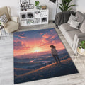 Anime Sunset Cityscape Rug Dreamy Landscape Area Mat Aesthetic