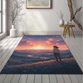 Anime Sunset Cityscape Rug Dreamy Landscape Area Mat Aesthetic