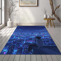 Anime City View Rug Cyberpunk Night Area Mat Lofi Aesthetic