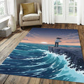 Anime Ocean View Rug Aesthetic Cliff Sunset Area Mat Lofi Sea