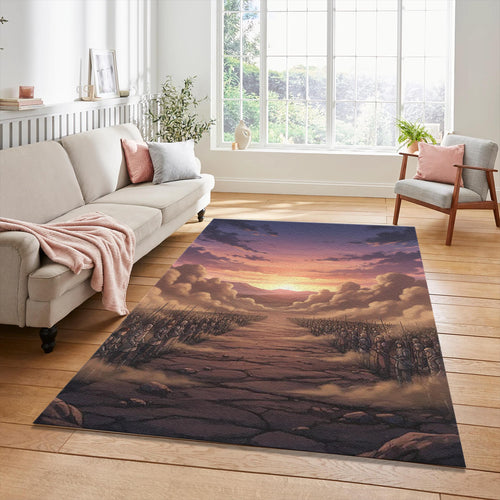 Epic Battle Fantasy Rug Anime War Scene Area Mat Medieval Knight