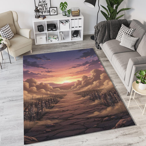 Epic Battle Fantasy Rug Anime War Scene Area Mat Medieval Knight