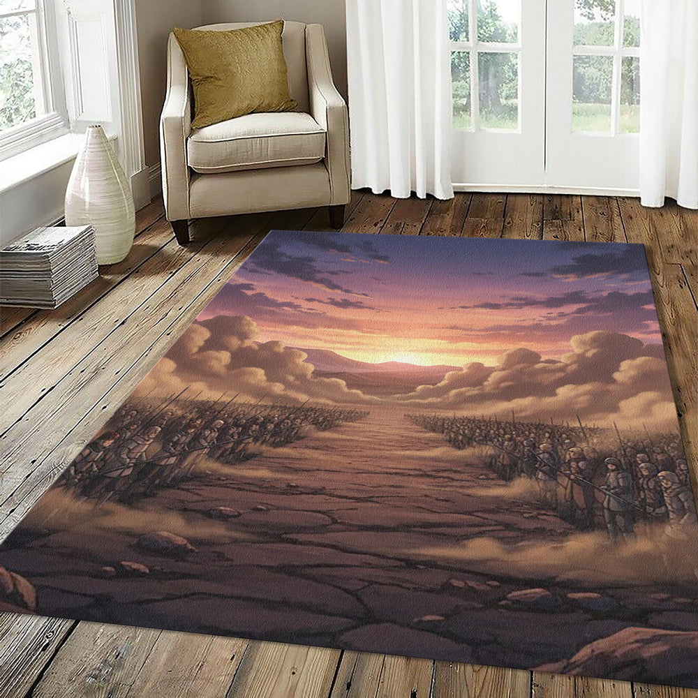 Epic Battle Fantasy Rug Anime War Scene Area Mat Medieval Knight