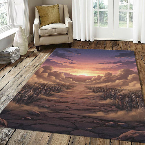 Epic Battle Fantasy Rug Anime War Scene Area Mat Medieval Knight