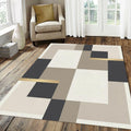 Modern Geometric Rug Minimalist Bauhaus Area Mat Gold Accent