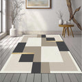 Modern Geometric Rug Minimalist Bauhaus Area Mat Gold Accent
