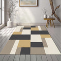 Modern Geometric Block Rug Bauhaus Minimalist Area Mat Mustard