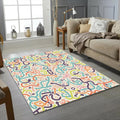 Modern Doodle Art Rug Colorful Abstract Scribble Area Mat Playful