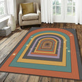 Retro Infinity Arch Rug Mid Century Modern Area Mat Groovy 70s