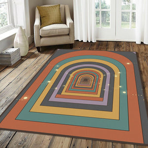 Retro Infinity Arch Rug Mid Century Modern Area Mat Groovy 70s