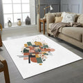 Modern Abstract Geometric Rug Earth Tones Art Deco Area Mat