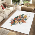 Modern Abstract Geometric Rug Earth Tones Art Deco Area Mat