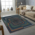 Futuristic Tech Tunnel Rug Cyberpunk Infinity Area Mat Modern