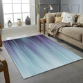 Dreamy Abstract Vertical Line Rug Teal and Purple Aurora Area Mat